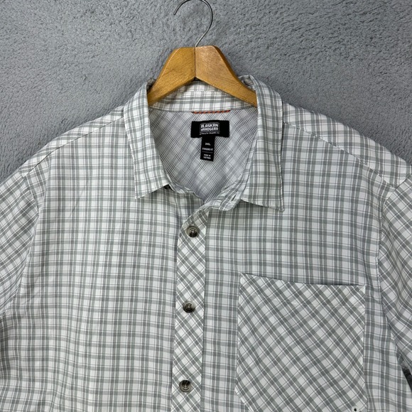 Duluth Trading Co. Alaskan Hardgear Mens Hiking Shirt 2XL Gray Plaid Button Up